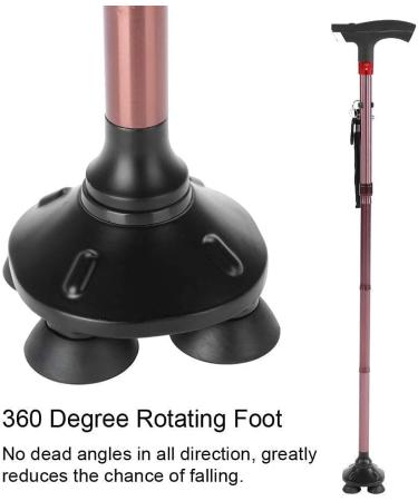 Elderly Crutches Five-Section Foldable Aluminum T-Shaped Non-Slip Cane Lighting Light with Alarm Crutch Cane Outdoor Old Disabled Person Bathing in Sunlight - Buy Online on GoSupps.com