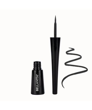 Intense Drama Waterproof Eyeliner Black Matte Finish Smudge-Proof Fast-Drying Felt Tip Applicator Enriched with Biotin 3.5 ml