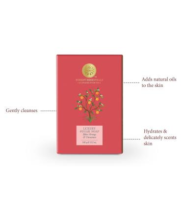 Buy Forest-Essentials Luxury Sugar Soap | Bitter Orange & Cinnamon | Ayurvedic Handmade Organic Soap for Smooth Skin | Scented Bath Soap with Raw Cane Sugar - International Shipping Available - Buy Online on GoSupps.com