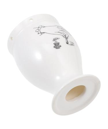 Ceramic Moxibustion Box Moxa Cone Burner Small Heat Container for Body (White)