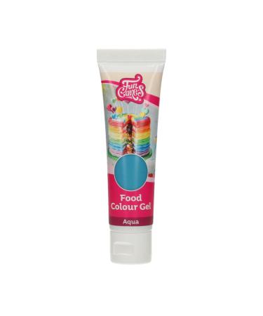 Funcakes Food Color Gel Aqua: Highly concentrated food coloring for dough cream fondant marzipan dough.Simple dosage.Individual drops to create living colors.Halal.30 g