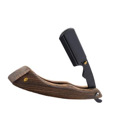 Eyebrow Trimming Shaver Bracket Trimmer for Men Razor Blades for Men Beard Trimming Tool Beard Trimmer Shaver Holder Mustache Razor Foldable Rosewood Portable Stainless Steel Man