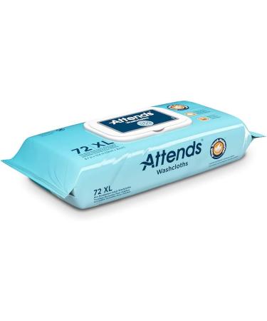 Attends Scented Adult Incontinence Care Washcloths - Hypoallergenic, Latex & Alcohol Free - White, 72 Count (Pack of 12) - Buy Online on GoSupps.com