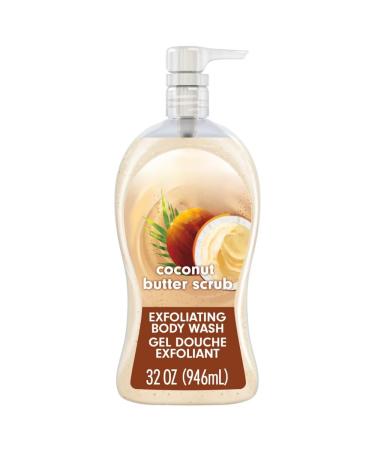 Exfoliating Body Wash with Coconut Butter Aroma 32 fl oz Body Cleanser with Gentle Exfoliating Texture Designed for Daily Shower Use and Refreshing Lather Experience