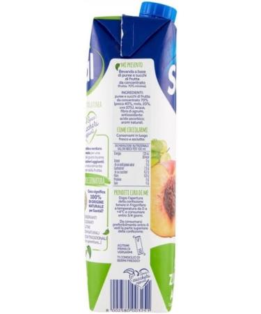 Parmalat Santal Fruit Juice Peach Sweet by Nature Zero Added Sugar Peach Fruit Juice No Added Sugar Refreshing Drink Tetrapack 1000 ml - Buy Online on GoSupps.com