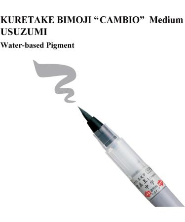 Kuretake ZIG BIMOJI CAMBIO Medium USUZUMI GRAY Ink Refillable Brush Tip - Professional Quality for Calligraphy & Illustration | AP-Certified, No Mess, Odourless - Made in Japan - Buy Online on GoSupps.com