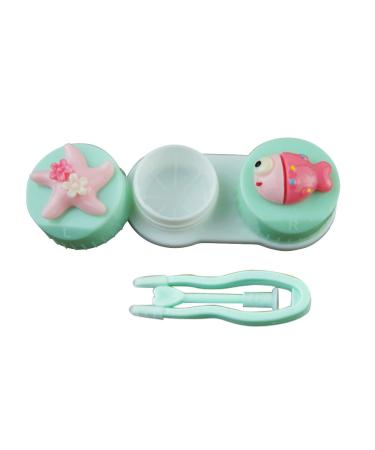 Healifty storage container for contact lenses Nice fish contact eye lens storage case contact lenses box travel kit with tweezers (random color) for Christmas