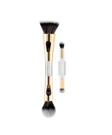 MAR S 4-in-1 Travel Makeup Brush Set | Foundation Powder Eyeshadow & Flat Brushes - Soft Bristles for Women Gold - Perfect for International Shipping - Buy Online on GoSupps.com