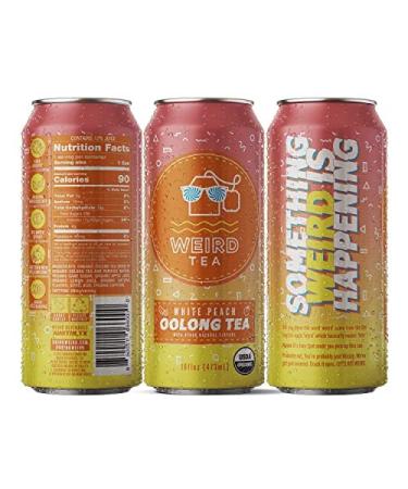 Certified Organic Weird Tea - White Peach Oolong Flavor | Functional Iced Tea with 80mg Caffeine | 12 Pack 16oz Cans - Buy Online on GoSupps.com