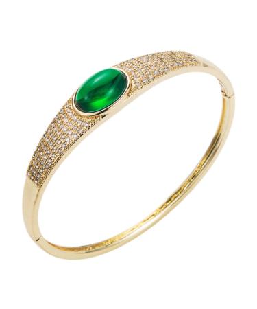 CLISPEED Micro Paved Cubic Zirconia Bracelet Watch Straps Real Gold Plated Copper Agate Woman