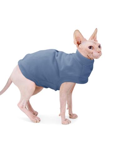 Soft Fleece Dog Sweatshirt - Warm Dog Sweaters for Small Medium Dogs Cats Cold Weather - Cat Sweater Pullover Stretchy Hoodie Easy On - Comfortable Dog Winter Clothes Pet Sweaters Vest for Doggie Medium Grey-blue