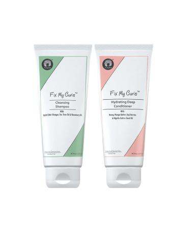 Cleansing Shampoo with Hydrating Deep Conditioner for Curly and Wavy Hair 1.76 Oz Each