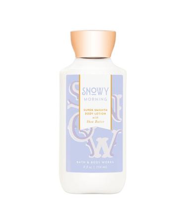 Bath and Body Works Snowy Morning Super Smooth Body Lotion With Shea Butter 8 Ounce Purple Label 2017