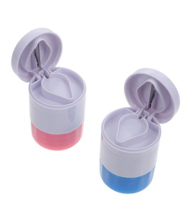 Healifty Portable Grinder 2pcs Pill Crusher Cutter Splitter Grinder Small Pill Box Container Pill Breaker Slicer Divider Medicine Pill Holder for Tablets Blue Travel Container