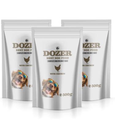 DOZER Adult Dog Food 10 x 500 g | Complete Food with Chicken | Natural and Nutritious | Premium Dog Food 10 x 500 g - Buy Online on GoSupps.com