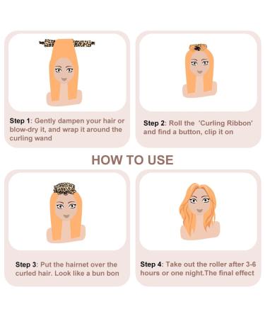 Heatless Curling Set - 2 Pieces Silk Curlers for Short & Long Hair DIY Night Curls in Leopard Pattern - Buy Online on GoSupps.com