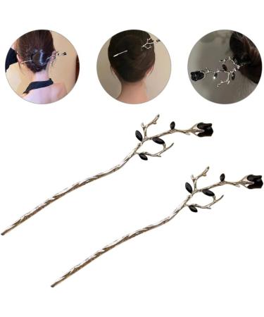Lurrose 2 Pieces Metal Hair Stick Vintage Flower Hair Sticks Chinese Hair Sticks Hair Pin Retro Hair Stick Hair Accessories Headpiece for Girls Women DIY Hair Accessories Gift - Buy Online on GoSupps.com