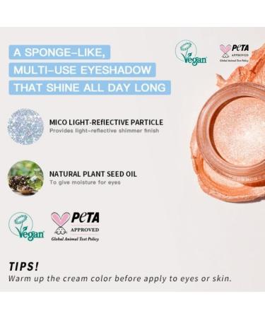 Oulac Rose Gold Eyeshadow | High Pigment Waterproof Cream Shadow | Vegan Cruelty-Free Satin Metallic Finish | 12g | Durable & Non-Wrinkling Eye Makeup - Buy Online on GoSupps.com