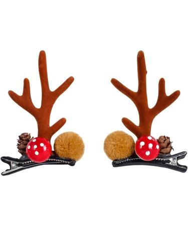 Golden Apple 4 Pairs Girls Novelty Antler Hair Clip Women Hair Barrettes Cute Deer Horn and Ears Christmas Hair Pins Xmas Party Supplies (Brown) - Buy Online on GoSupps.com