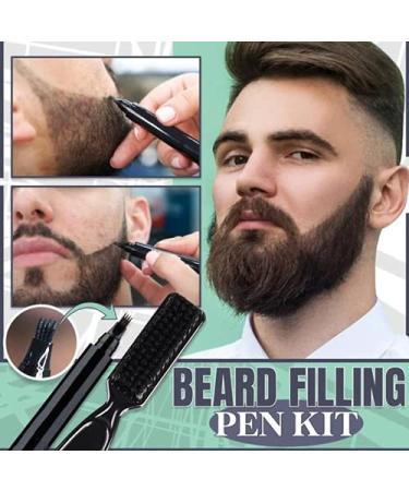 Natural Bare Pencil Filler for Men | Waterproof Mustache Kit | Durable Hairdressing Bar & Brush for All Skin Types - Brown - Buy Online on GoSupps.com