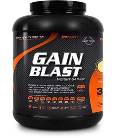 SRS Muscle - Gain Blast XXL 3 000 g chocolate |Premium all-in-one Weight Gainer |65:35 Ratio |exclusively virgin whey isolate as a protein source |Without aspartam |German premium quality
