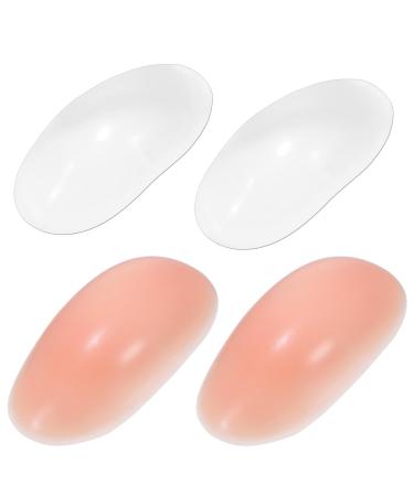 ZEACCT 4 pieces selfadhesive nonslip shoulder pads invisible shoulders nonslip invisible shoulder pads pushup pads selfadhesive shoulders for women and men skin color + transparent