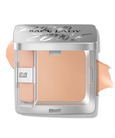 SACE LADY Ultra Cover Powder Foundation Makeup Lasting Waterproof Full Coverage Foundation Cream With Mirror for Face Make Up 0.30Oz (Natural Ivory 0.30Oz) 0.3 Ounce (Pack of 1) Natural Ivory