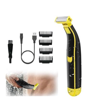 Wet and Dry Electric Shaver New Men's Electric Shaver Full Body Wash Wet and Dry Double Shave Rechargeable Waterproof Mens Beard Mustache Trimmers (1PC)-Model #9 Black