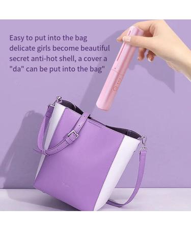 Rechargeable Mini Hair Straightener Brush - Cordless & Portable Electric Straightening Comb with Negative Ion Technology - Ideal for Travel (Pink - Buy Online on GoSupps.com