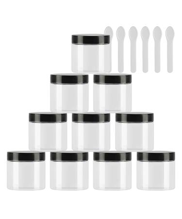 Tianzd 12 pieces small 50 ml transparent plastic empty cream can with black lid 50 g empty socket screw box tin cans cosmetic container crucible 6 pieces spatula transparent 50ml - Buy Online on GoSupps.com