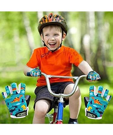 Shop Lovmead Fingerless Bicycle Gloves for Kids Ages 4-12 | Outdoor Sports Cycling Gear for Girls & Boys | Lightweight Spring/Summer MTB Gloves in Cyan - Buy Online on GoSupps.com