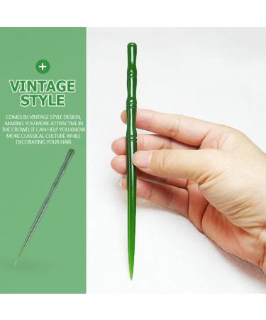 KALLORY Jade Hair Sticks - Vintage Chinese Hair Chopstick for Bun Hairstyles | Decorative Hairpin Holder for Women and Girls - Buy Online on GoSupps.com