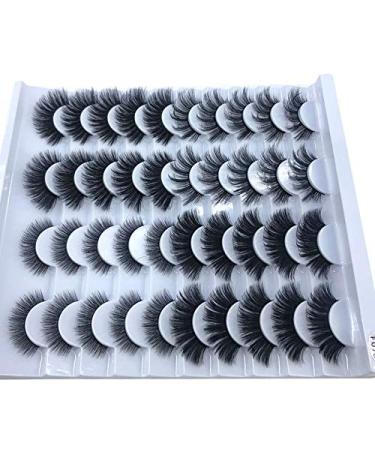 HBZGTLAD 20 Pairs 25mm 3D Mink Lashes - Bulk Faux Wispy Natural False Eyelashes with Custom Box | Short Wholesale Lashes (F070 - Buy Online on GoSupps.com