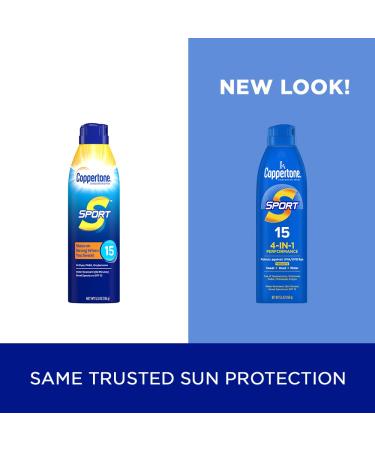 Coppertone Sport Sunscreen Spray SPF 15 | Water Resistant 5.5 Oz - Buy Online on GoSupps.com