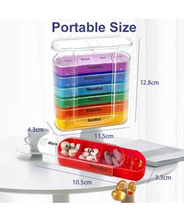 7-Day Pill Case - Weekly Medicine Planner & Vitamin Organizer | Portable Travel Pill Organizer with Large Compartments & Clear Lids - Buy Online on GoSupps.com