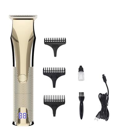 Pro Hair Clipper Multi-Function Electric Hair Clipper for Men Hair Salon Haircut Hairdressing USB Charging Barber Head Low Noise(Gold)