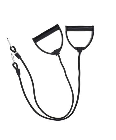 Fitness Exercise Resistance Bands: 2 Pairs Resistance Bands with Handles Stepper Resistance Bands - Strength Training with Comfortable Handles for Pilates Workouts Gym Black 80X12X3cm