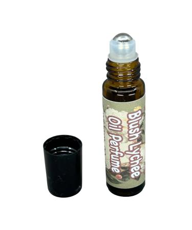 Blush Lychee Perfume Oil Roll-On Lychee Peony Blossom Jasmine & Cherry Blossom 20% Essential Oil with 80% Jojoba Oil Alcohol-Free Fruity Floral Scent Long-Lasting Natural Fragrance 10ml P018A
