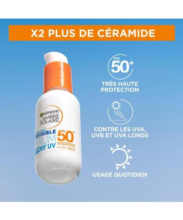 Garnier Ambre Solaire Super UV - Invisible Facial Sun Serum - Very High Protection SPF50+ - For All Skin Types - 30 ml - Buy Online on GoSupps.com