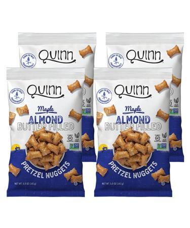 Quinn Dark Chocolate'y Peanut Butter Filled Pretzel Nuggets, Gluten Free, Corn Free, Soy Free, Dairy Free & Vegan Friendly, Non-GMO, 6.5 oz - 4 Bags 1 Count (Pack of 4) Maple Almond Butter