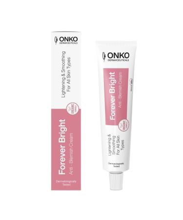 ONKO DERMA'CEUTICALS ONKO DERMACEUTICALS Forever Bright AntiBlemish Cream advanced skin care hyaluronic acid moisturizer and acne treatment corrective serum for dark spots 40 ml