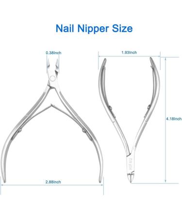 HIFAU 8PCS Premium Cuticle Nippers Pusher Manicure Set | Professional Ingrown Toenail File & Cuticle Remover Trimmer | Stainless Steel Nail Art Kit for Gel Nails - Travel Gift - Buy Online on GoSupps.com