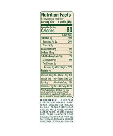 Buy Sprout Organic Wafflez - Apple Carrot Cinnamon | 5 Packets (0.63 oz each) - Buy Online on GoSupps.com