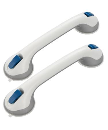 2 Packs Shower Grab Bar Suction Cup for Bathroom and Showers 16 inch Shower Safety Hand Rail No Drill Balance Bar for Bathroom Suitable for Seniors Elderly Handicap (1 white 16inch) 1 White 16inch