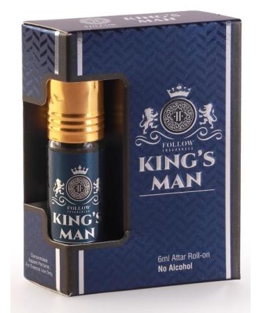 Follow Fragrances King's Man Attar 6ml | Unisex Arabic & French Blend of Non-Alcoholic Attar | Roll-On Attar | Long Lasting Attar