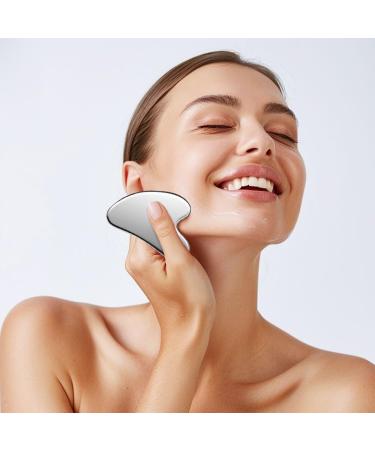 UAO Stainless Steel Gua Sha Tools | Facial Massager & Skin Care Scraper for Face Sculpting & Relaxation Perfect Eye & Muscle Massager - Buy Online on GoSupps.com
