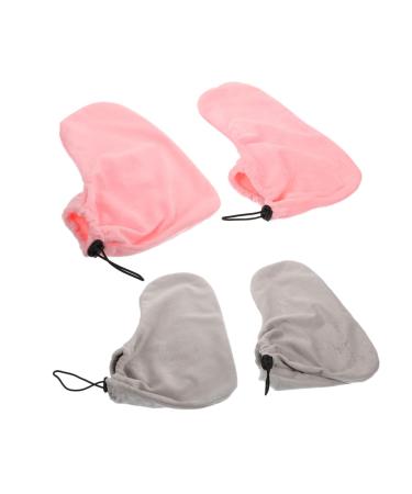 minkissy 2 Pairs Wax Therapy Warm Foot Cover Foot Paraffin Wax Paraffin Booties Paraffin Wax Cover Grooming Glove Paraffin Mitts and Booties Pedicure Bath Liners Foot Care Products Cotton