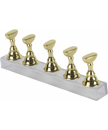 False Nail Display Stand Holder Set Nail Art Magnetic Practice Holder Exquisite Alloy Material Gold Showing Shelf - Buy Online on GoSupps.com