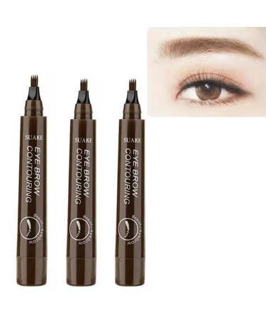 LnYozg Magic Eyebrow Pencil, 2024 Upgrade Waterproof Microblading Eyebrow Pencil Contour Pen Creates Natural Looking Eyebrow Makeup Effortlessly (Dark Brown)