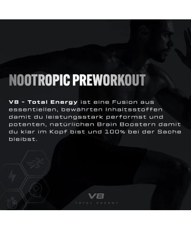VAST Sports V8 Total Energy Pree Workout Booster Training booster CarnoSyn BetaPower natural caffeine vegan sugarfree 20 servings Made in Germany Sour Apple - Buy Online on GoSupps.com